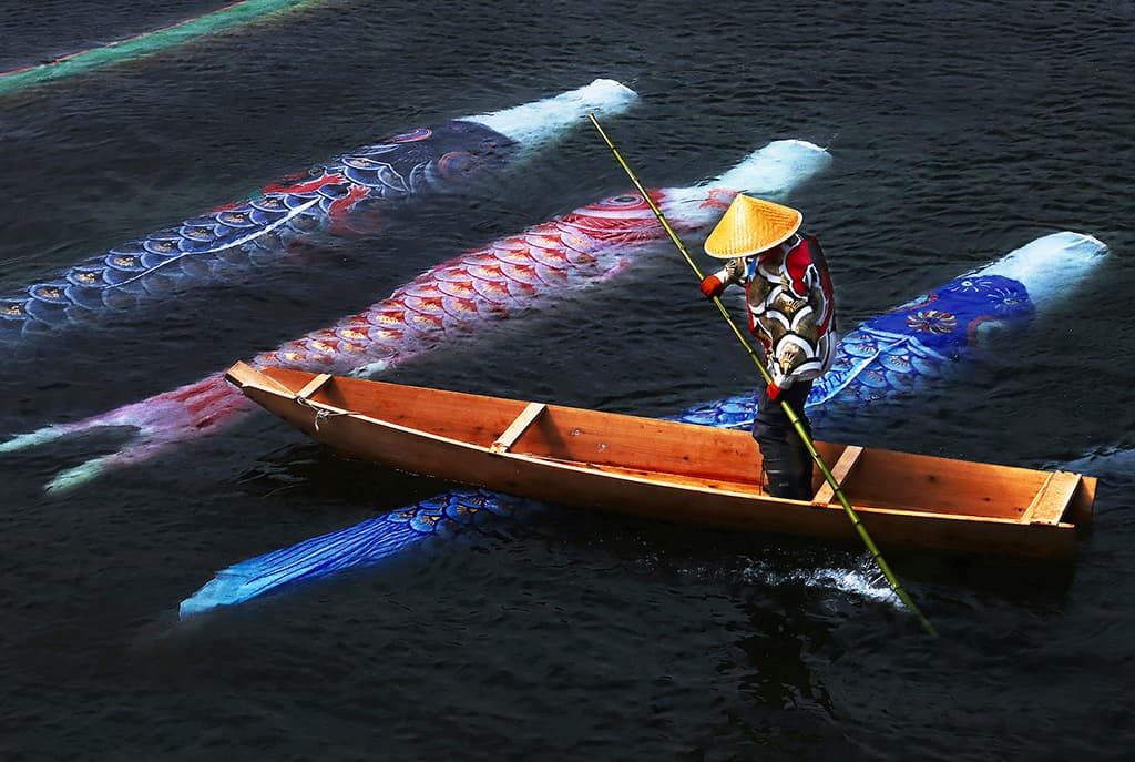 Traditional dragon boat racing in Asia.